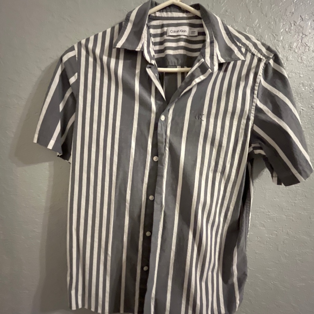 Calvin Klein Stretch Cotton Slim Fit Short Sleeve Shirt